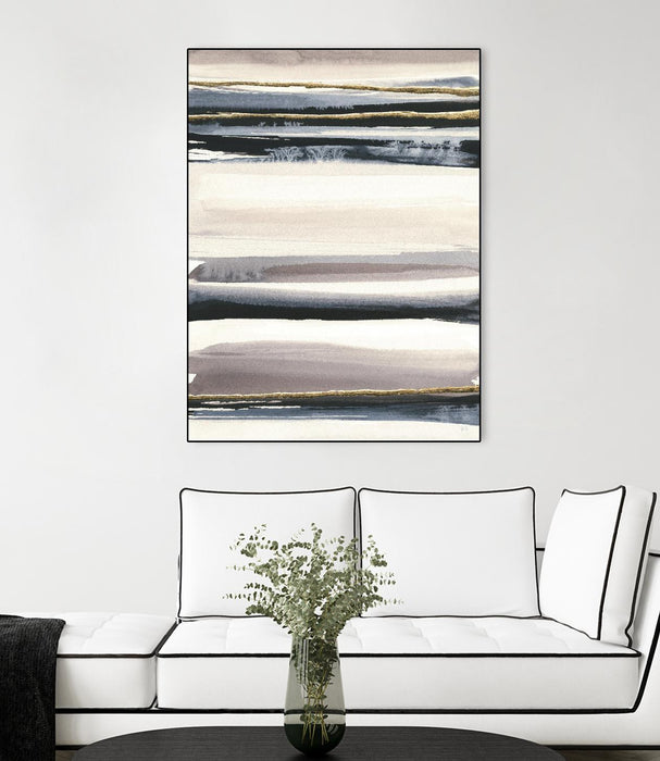 Œuvre d’art murale sur toile encadrée noire « Gilded Grey Iii » 30 x 40