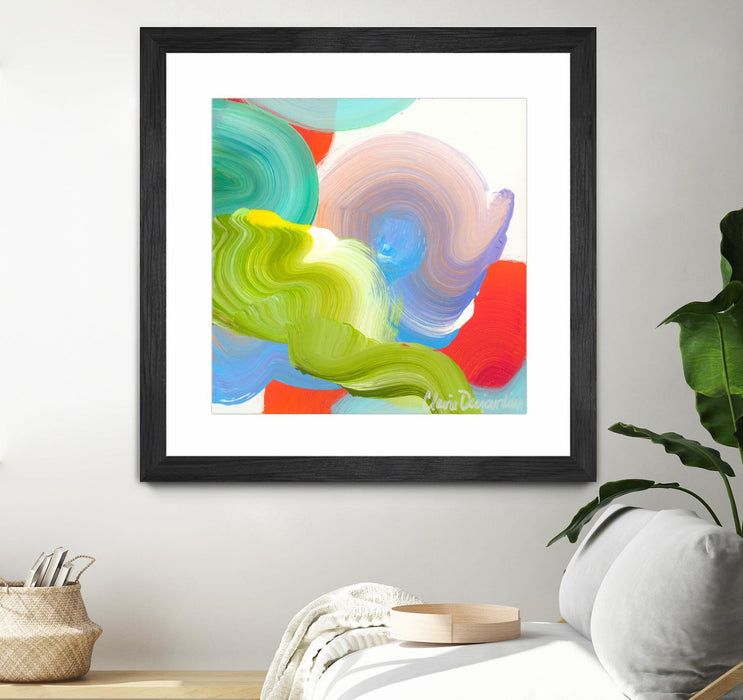 Œuvre d’art murale encadrée noire et mate « Vav 05 » 36 x 36