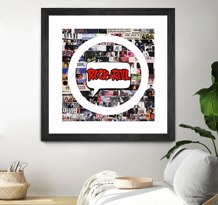 Œuvre d’art murale encadrée noire et mate « Its Here To Stay » 30 x 30