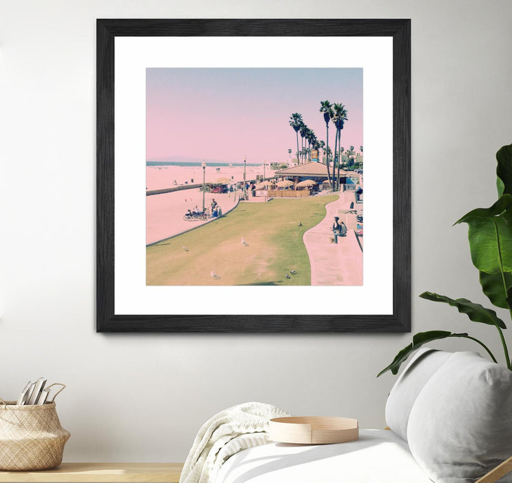 Œuvre d’art murale encadrée noire et mate « Summer Days » 30 x 30