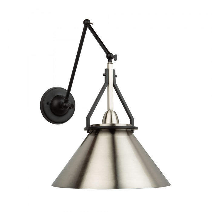 Luminaire suspendu de style applique murale cylindrique Brydon nickel brossé à 1 ampoule