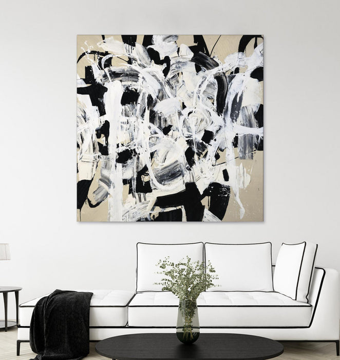 Œuvre d’art murale Giant Art « Talking Out Of Both Sides » 72 x 72