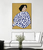 "Happy Girl" Canvas Framed Black 18x24 Wall Art