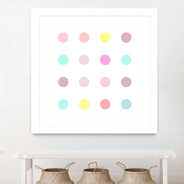 Œuvre d’art murale encadrée blanche et mate « Pink Iv » 36 x 36