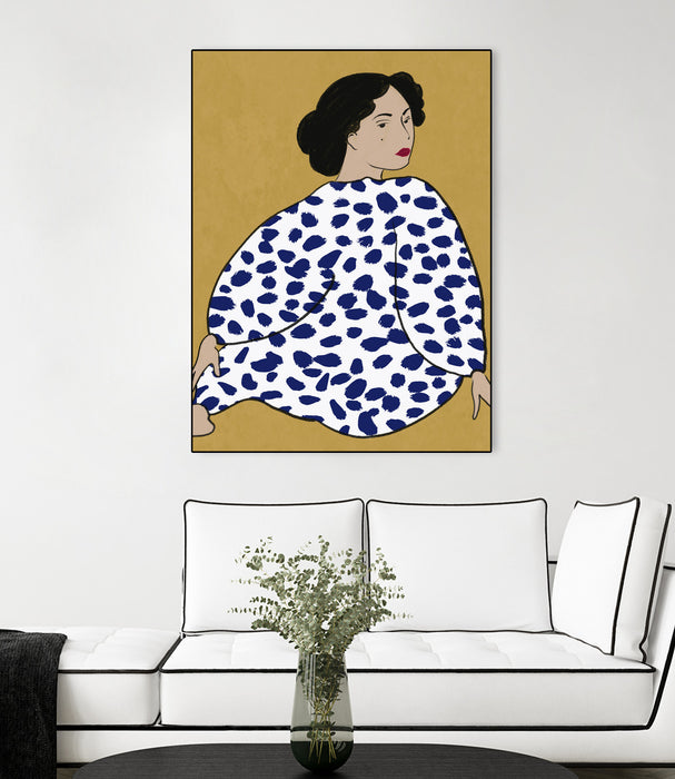 Œuvre d’art murale sur toile encadrée noire « Happy Girl » 30 x 40