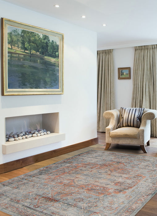 Carpette Baina Heriz bleu - 6 pi 7 pox 9 pi 10 po