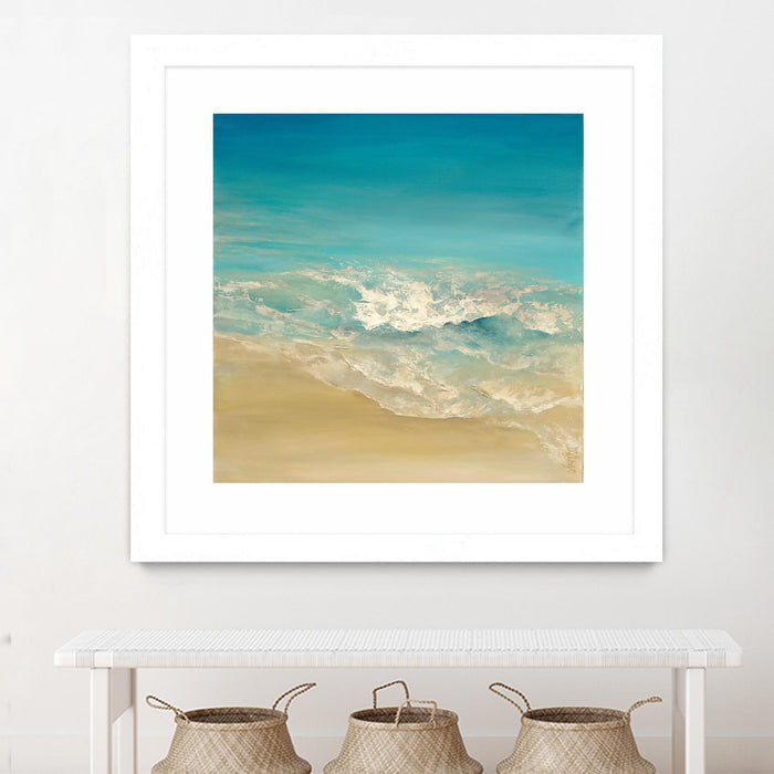 Œuvre d’art murale encadrée blanche et mate « Coastal Viewpoint Ii » 36 x 36