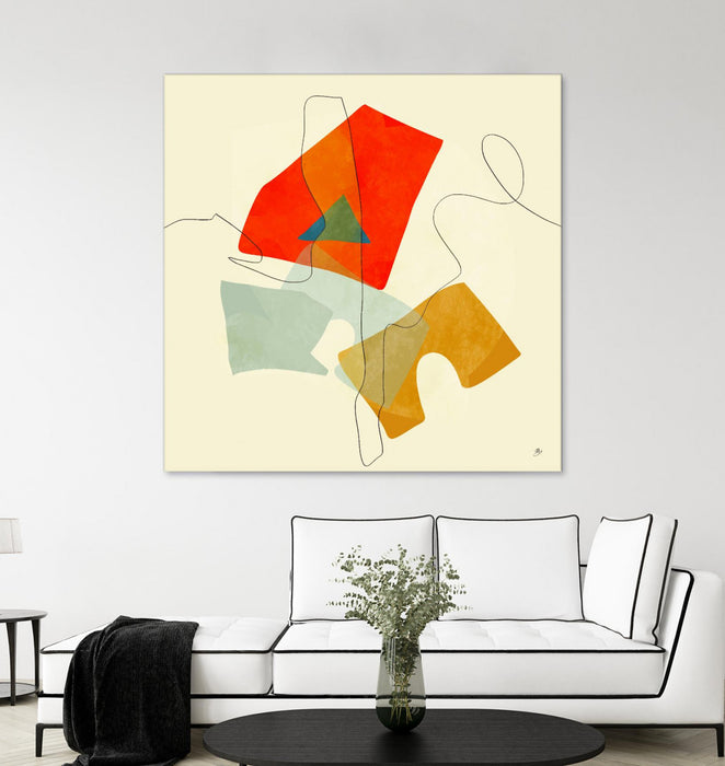 Œuvre d’art murale Giant Art « Mid Century Geometric » 54 x 54