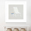 "Serene Seaside Iii Tan" Matted and Framed White 36x36 Wall Art