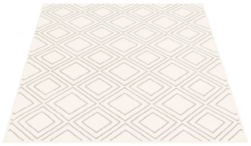 Carpette August blanc géodegris 6 pi 7 po x 9 pi 6 po