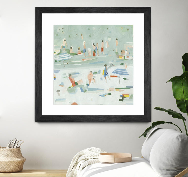 Œuvre d’art murale encadrée noire et mate « Summer Confetti Ii » 36 x 36