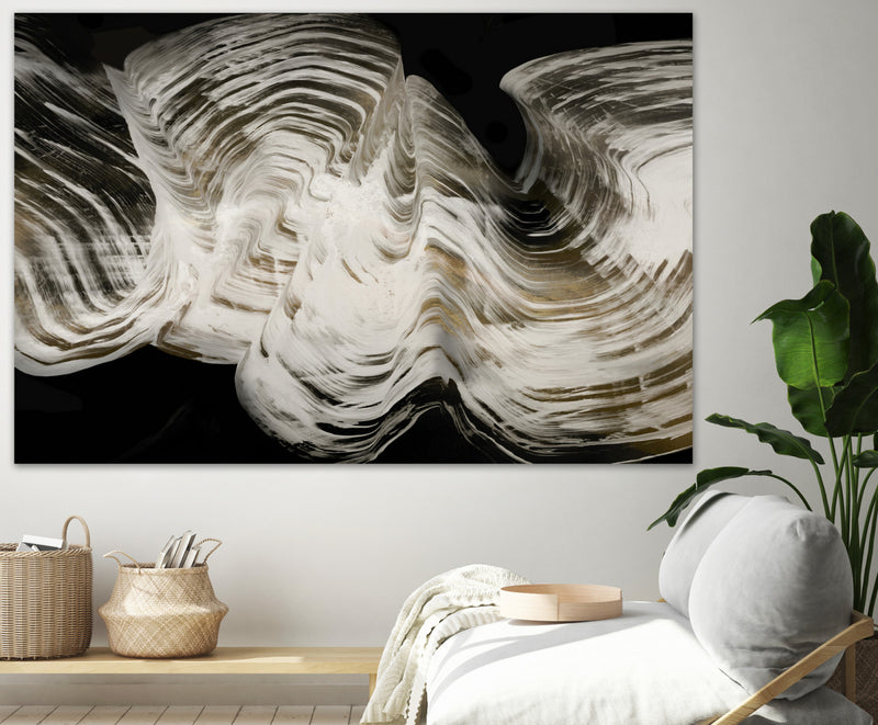 Œuvre d’art murale Giant Art « White Strokes » 84 x 54