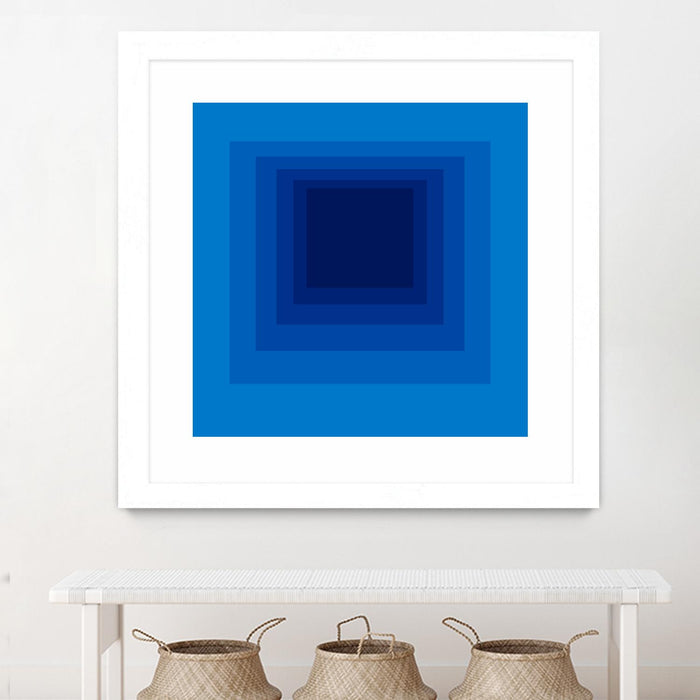 Œuvre d’art murale encadrée blanche et mate « After Josef B » 30 x 30
