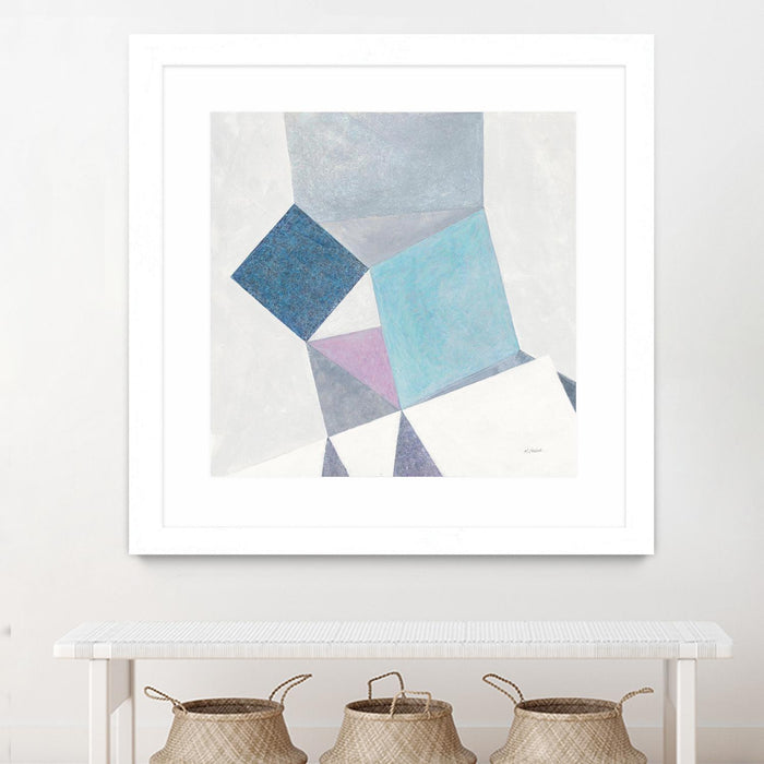 Œuvre d’art murale encadrée blanche et mate « Bay Bridge V1 » 30 x 30