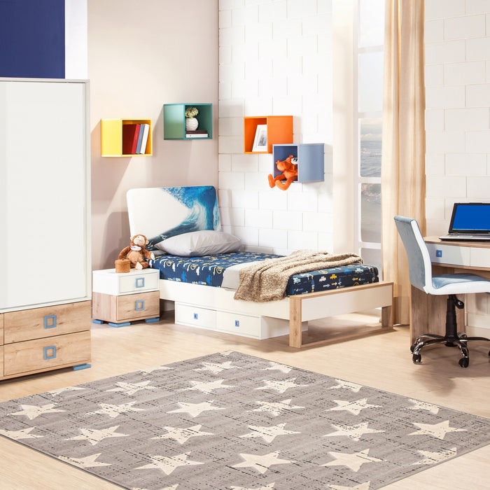 Carpette Ira gris clair 4 pi 7 po x 6 pi 7 po