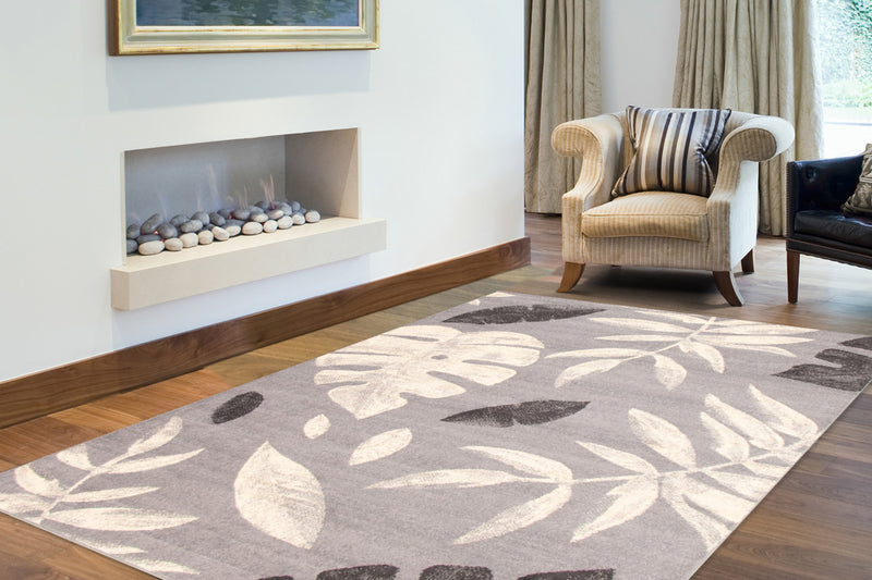 Carpette Palta argent-anthracite - 7 pi 10 pox 10 pi 2 po
