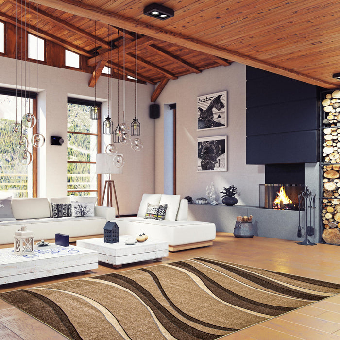 Carpette Branda brun clair - 6 pi 7 po x 9 pi 10 po
