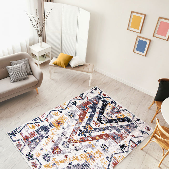 Carpette Paloma Quashqai blanche - 5 pi 3 po x 7 pi 3 po