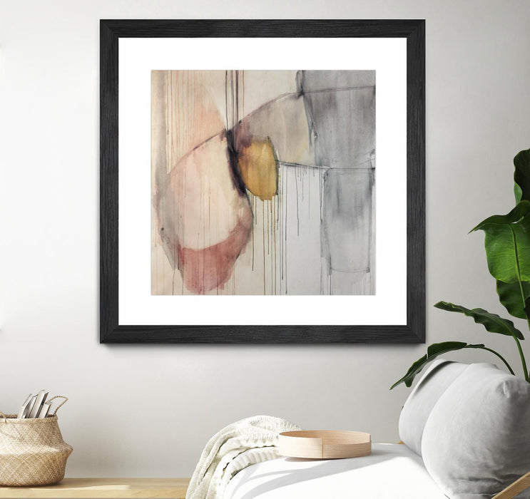 Œuvre d’art murale encadrée noire et mate « Trapped Silence » 36 x 36