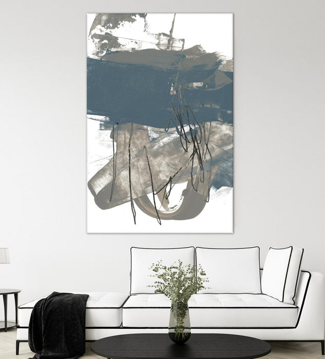 Œuvre d’art murale Giant Art « Blue & Grey Swipe I » 72 x 48