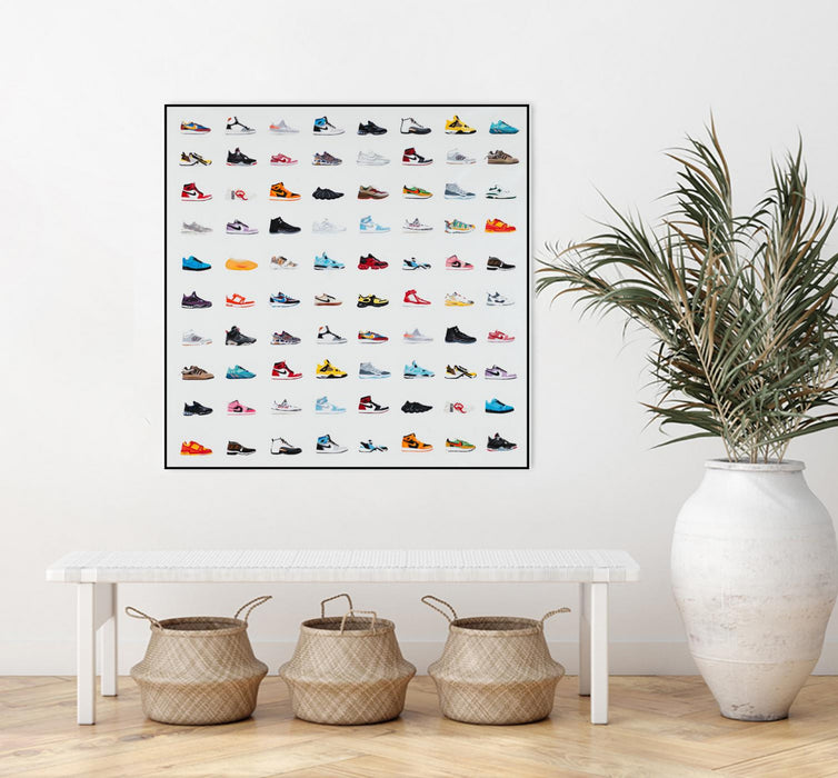 Œuvre d’art murale sur toile encadrée noire « Life Is Short Buy The Shoes » 20 x 20