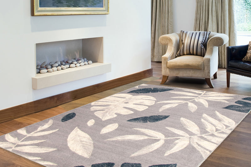 Carpette Palta argent-couleur pétrole - 5 pi 3 pox 7 pi 3 po