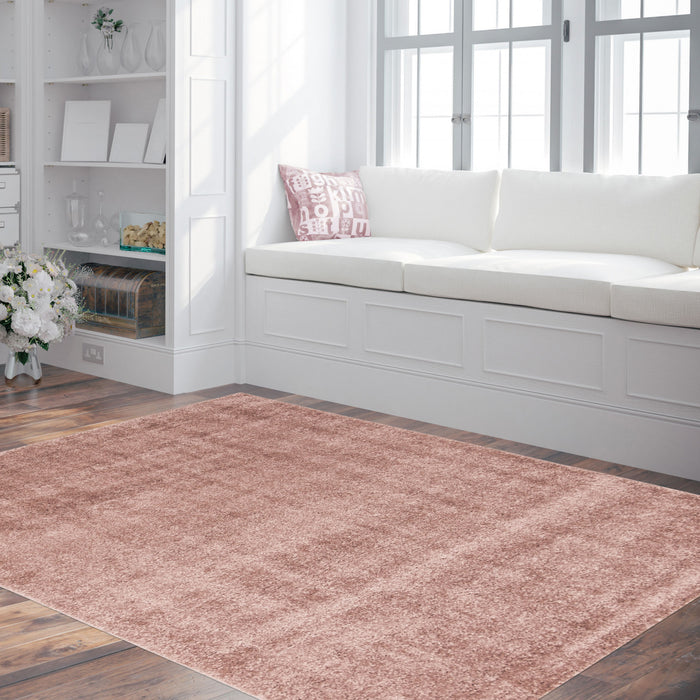 Carpette à poil long Lona rose 7 pi 10 po x 10 pi 0 po