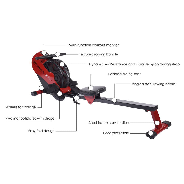 Rameur 1401 ATS Air de Stamina - noir et rouge