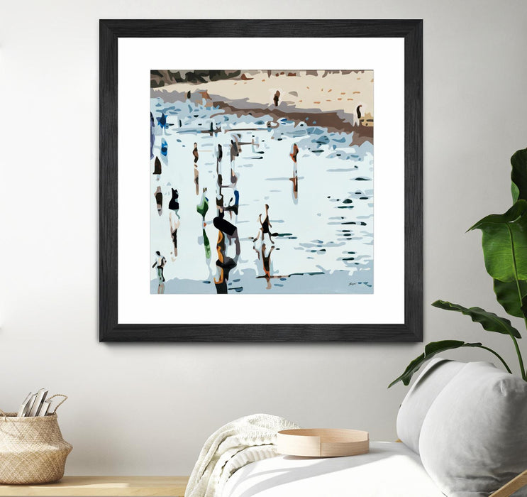 Œuvre d’art murale encadrée noire et mate « Self Reflection » 30 x 30