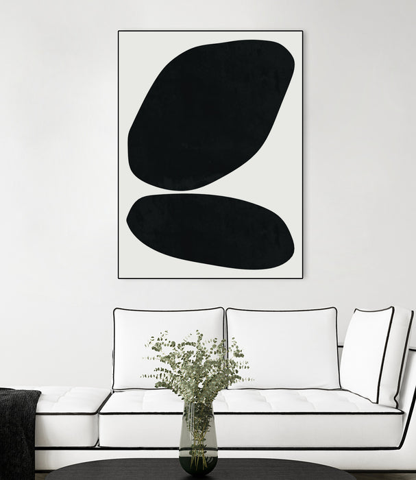 Œuvre d'art murale sur toile encadrée noire « Black Abstract Ii » 24 x 32