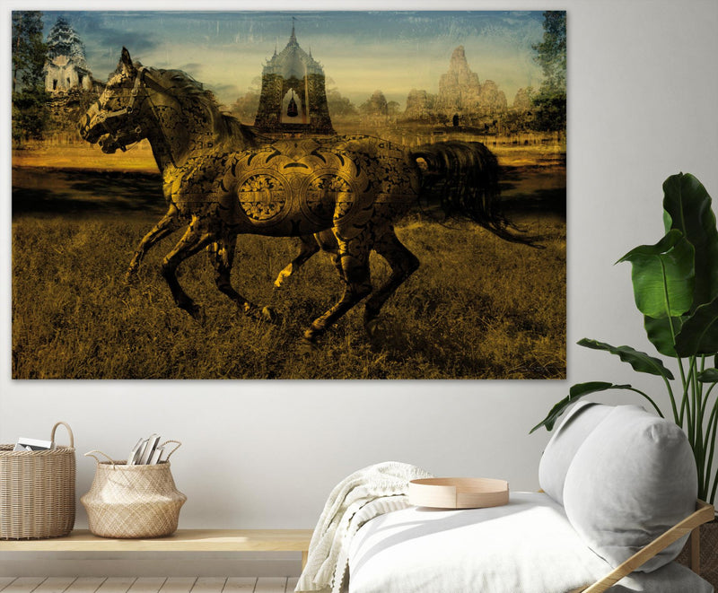 Œuvre d’art murale Giant Art « 2 Horses » 72 x 48