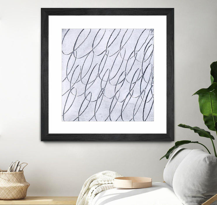 Œuvre d’art murale encadrée noire et mate « Contemplating Style » 36 x 36