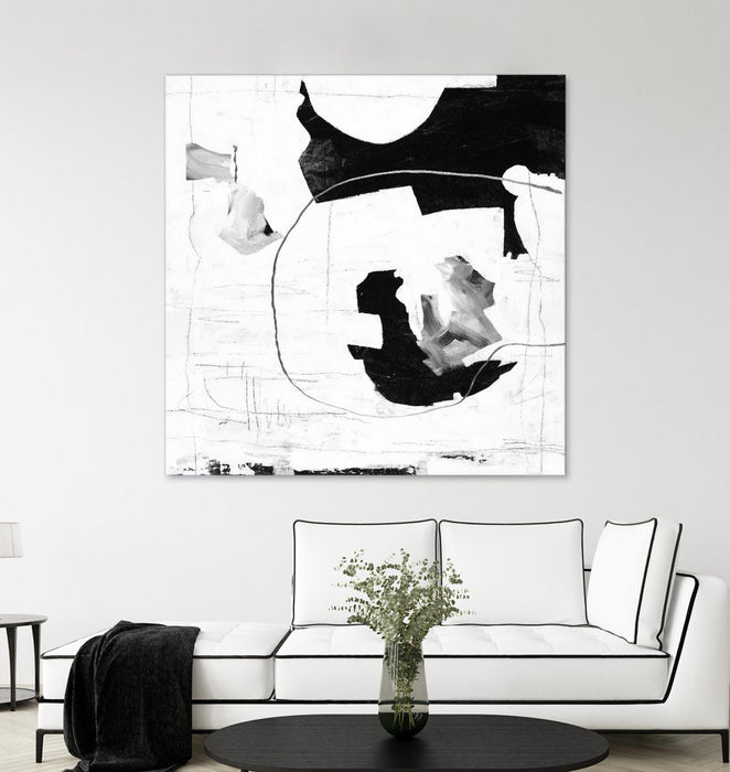 Œuvre d’art murale Giant Art « Traces Of Silver Iii » 54 x 54