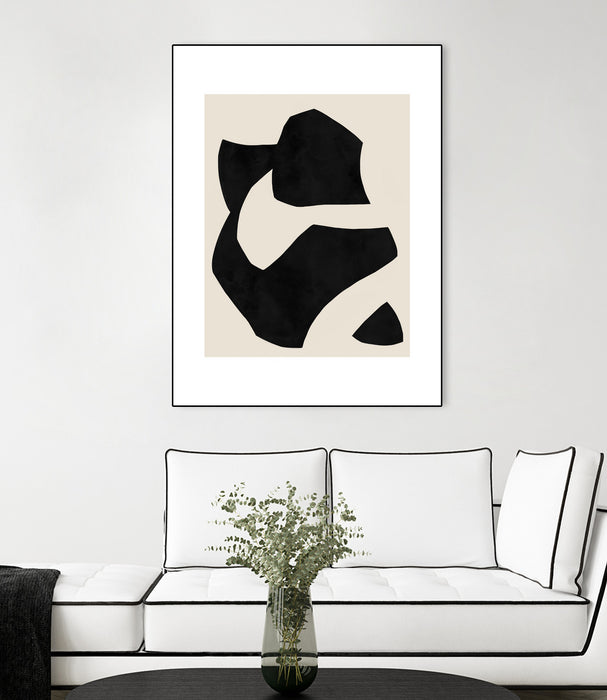 Œuvre d'art murale sur toile encadrée noire « Untilted » 24 x 32