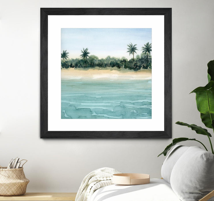 Œuvre d’art murale encadrée noire et mate « Paradis Ii » 36 x 36