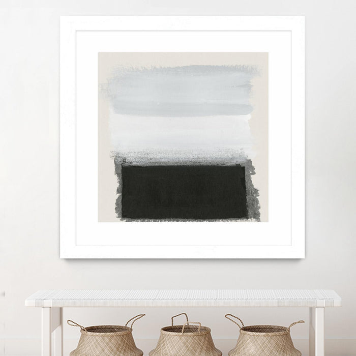 Œuvre d’art murale encadrée blanche et mate « Star Night Interlude » 30 x 30