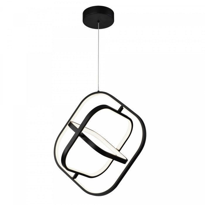 Luminaire suspendu carré Sienna noir à DEL de 30 W