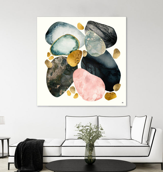 Œuvre d’art murale Giant Art « Pebble Abstract » 54 x 54