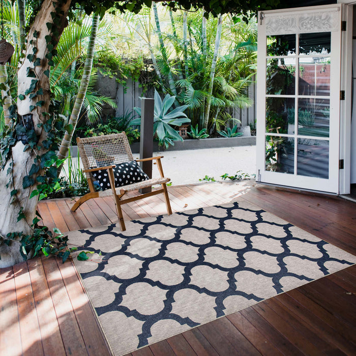 Carpette Sophie grisebleu marine - 6 pi 7 po x 9 pi 6 po
