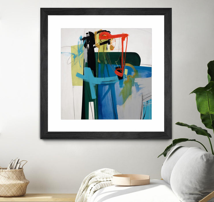 Œuvre d’art murale encadrée noire et mate « Return The Fork » 30 x 30