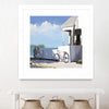 "Key West Cabana Ii" Matted and Framed White 30x30 Wall Art