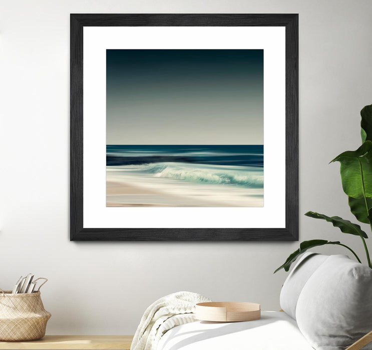 Œuvre d’art murale encadrée noire et mate « Cristal Surf » 30 x 30