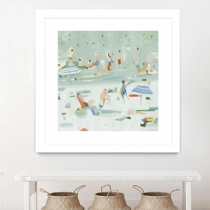 Œuvre d’art murale encadrée blanche et mate « Summer Confetti Ii » 30 x 30