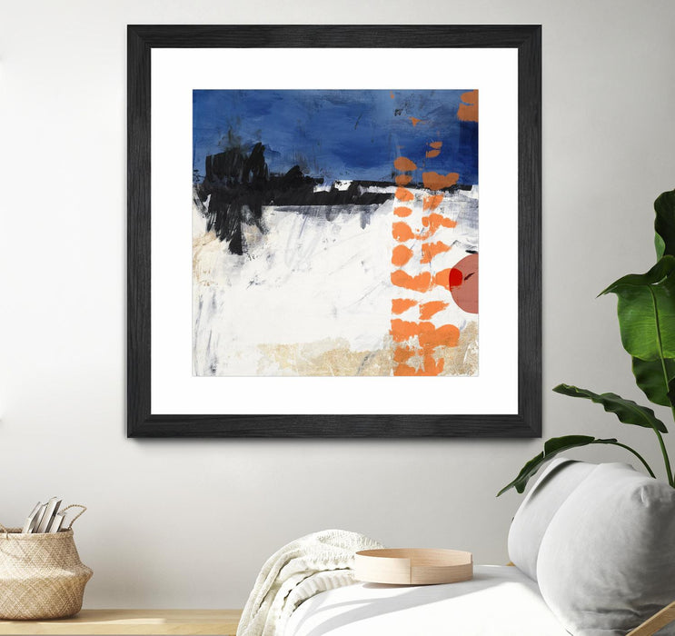 Œuvre d’art murale encadrée noire et mate « Midnight Rise Ii » 36 x 36