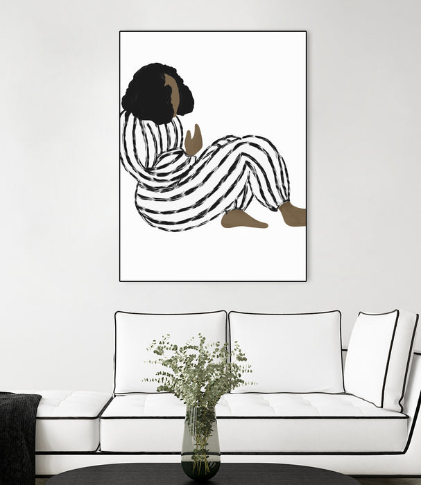 Œuvre d’art murale sur toile encadrée noire « Form Vi » 30 x 40