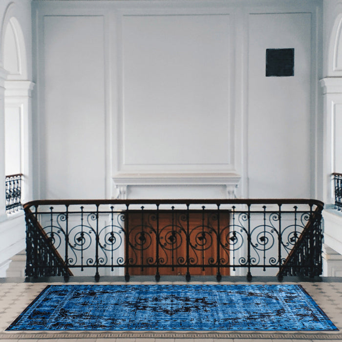 Carpette Chenta bleue 5 pi 3 po x 7 pi 7 po