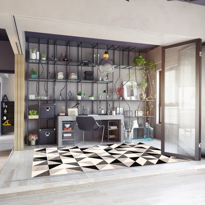 Carpette Nuria noire 5 pi 3 po x 7 pi 7 po