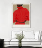 "Woman In Red" Canvas Framed Black 18x24 Wall Art