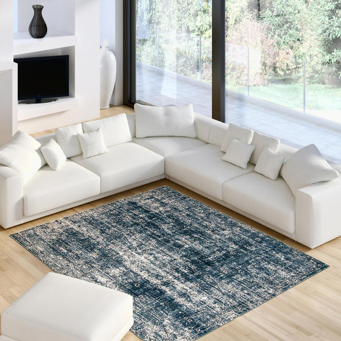 Carpette Dayna bleue 5 pi 3 po x 7 pi 3 po