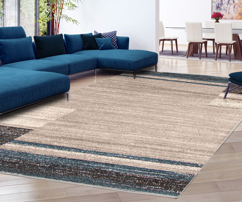 Carpette Aya gris-bleu - 3 pi 11 pox 5 pi 7 po